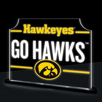 Iowa Hawkeyes 10" LED Tabletop Rectangle Fan Cheer Desklite Sign