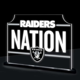 Las Vegas Raiders 10" LED Tabletop Rectangle Fan Cheer Desklite Sign