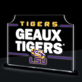 LSU Tigers 10" LED Tabletop Rectangle Fan Cheer Desklite Sign