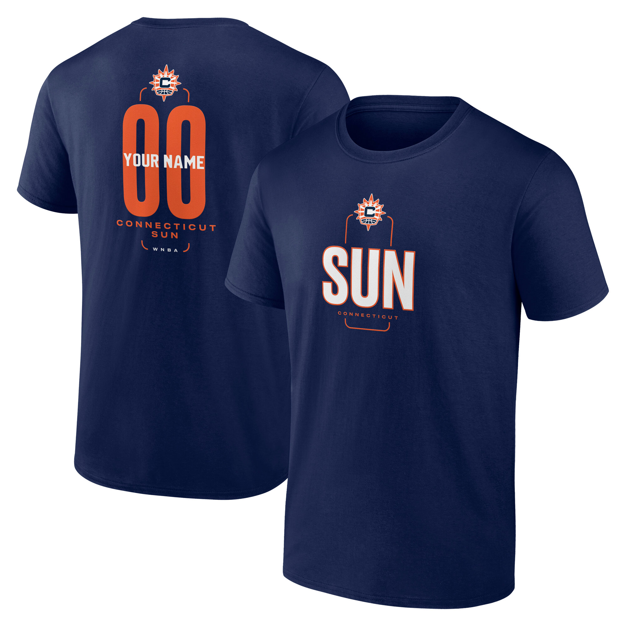 Men’s Navy Connecticut Sun Center Court Name & Number Custom T-Shirt Men’s Navy Connecticut Sun Center Court Name & Number Custom T-Shirt