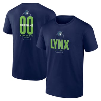 Men's Navy Minnesota Lynx Center Court Name & Number Custom T-Shirt