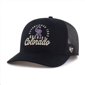 Men's '47 Black Colorado Rockies Pitstop Trucker Adjustable Hat