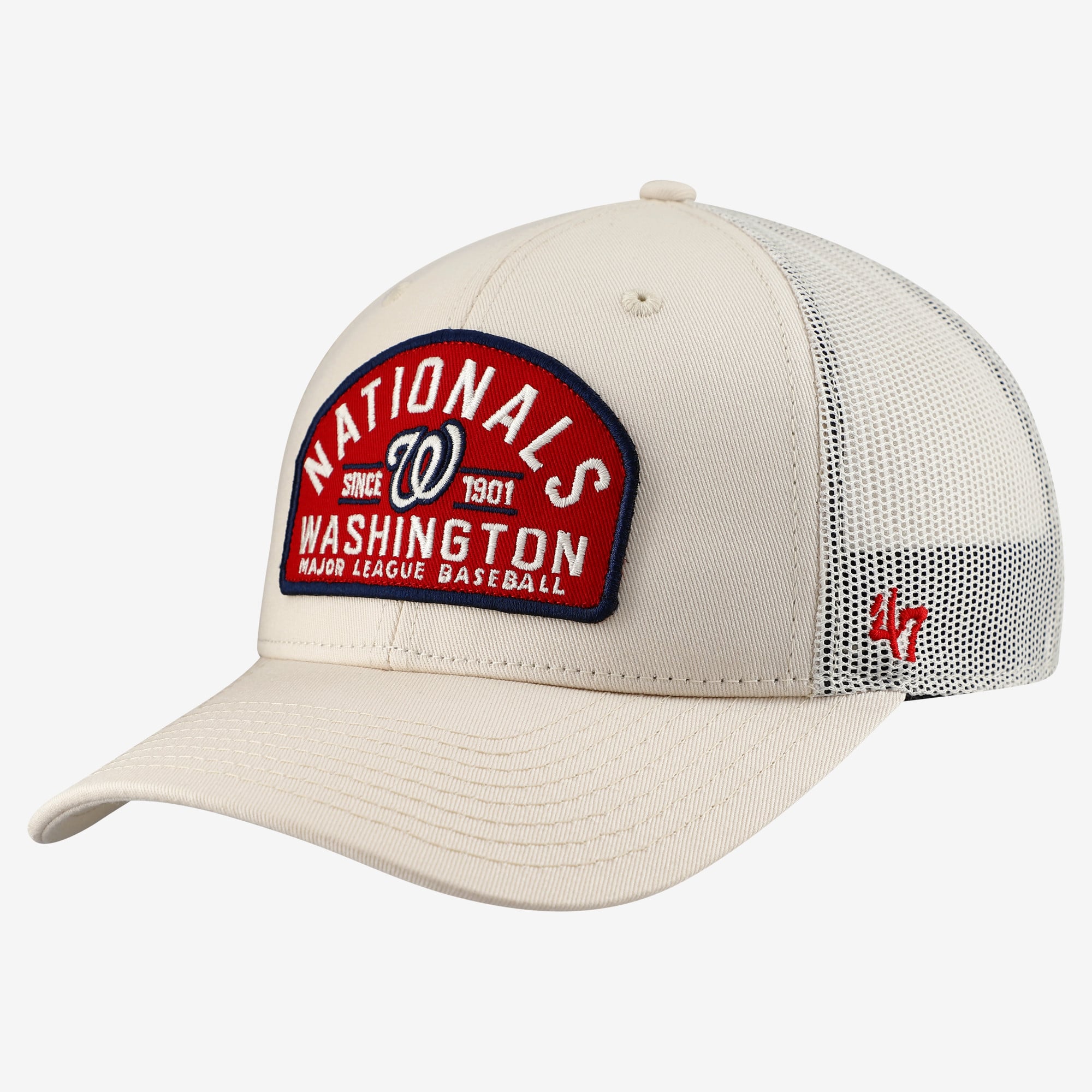 Men's '47  Cream Washington Nationals Leland Adjustable Trucker Hat