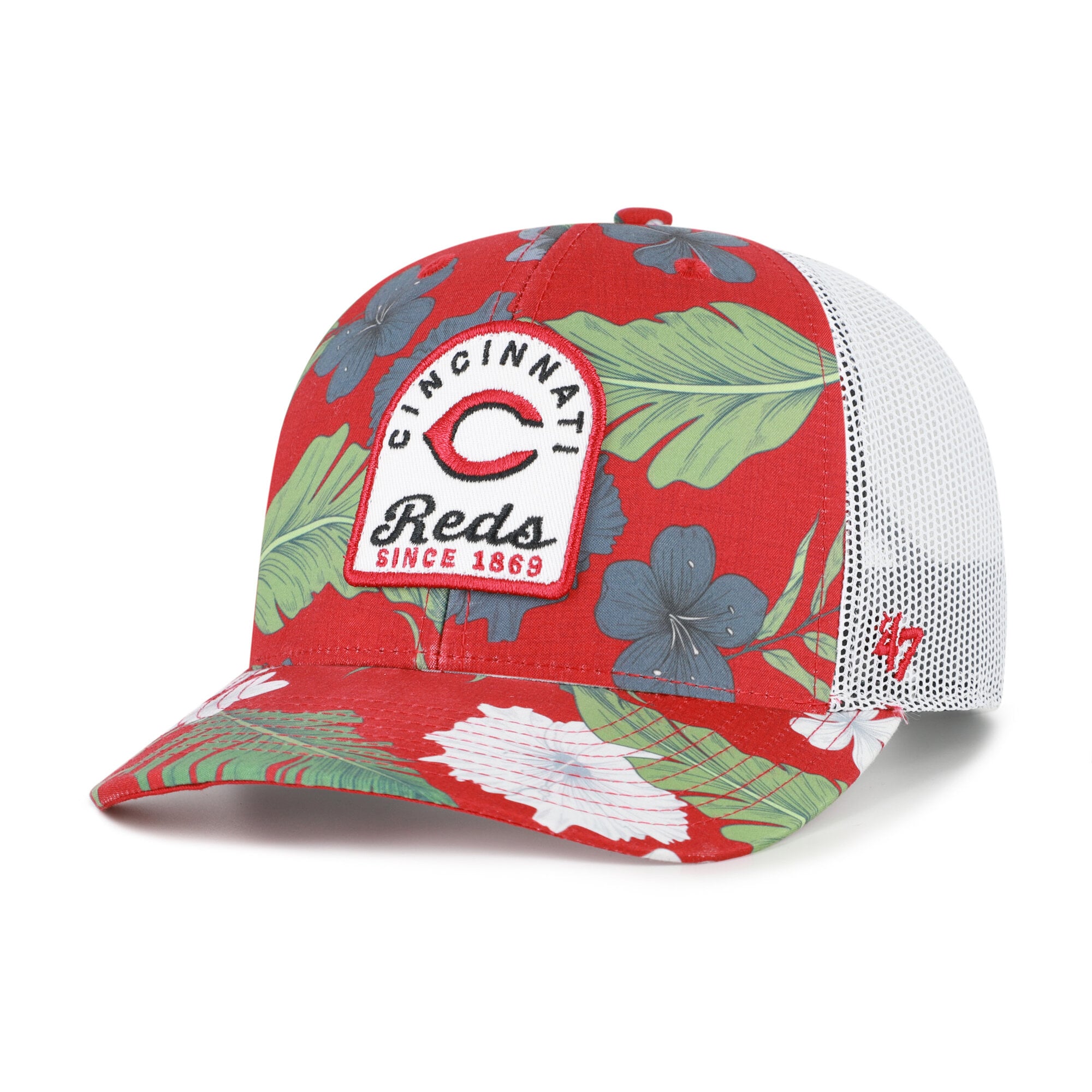 Men's '47 Red Cincinnati Reds Beachside Adjustable Trucker Hat