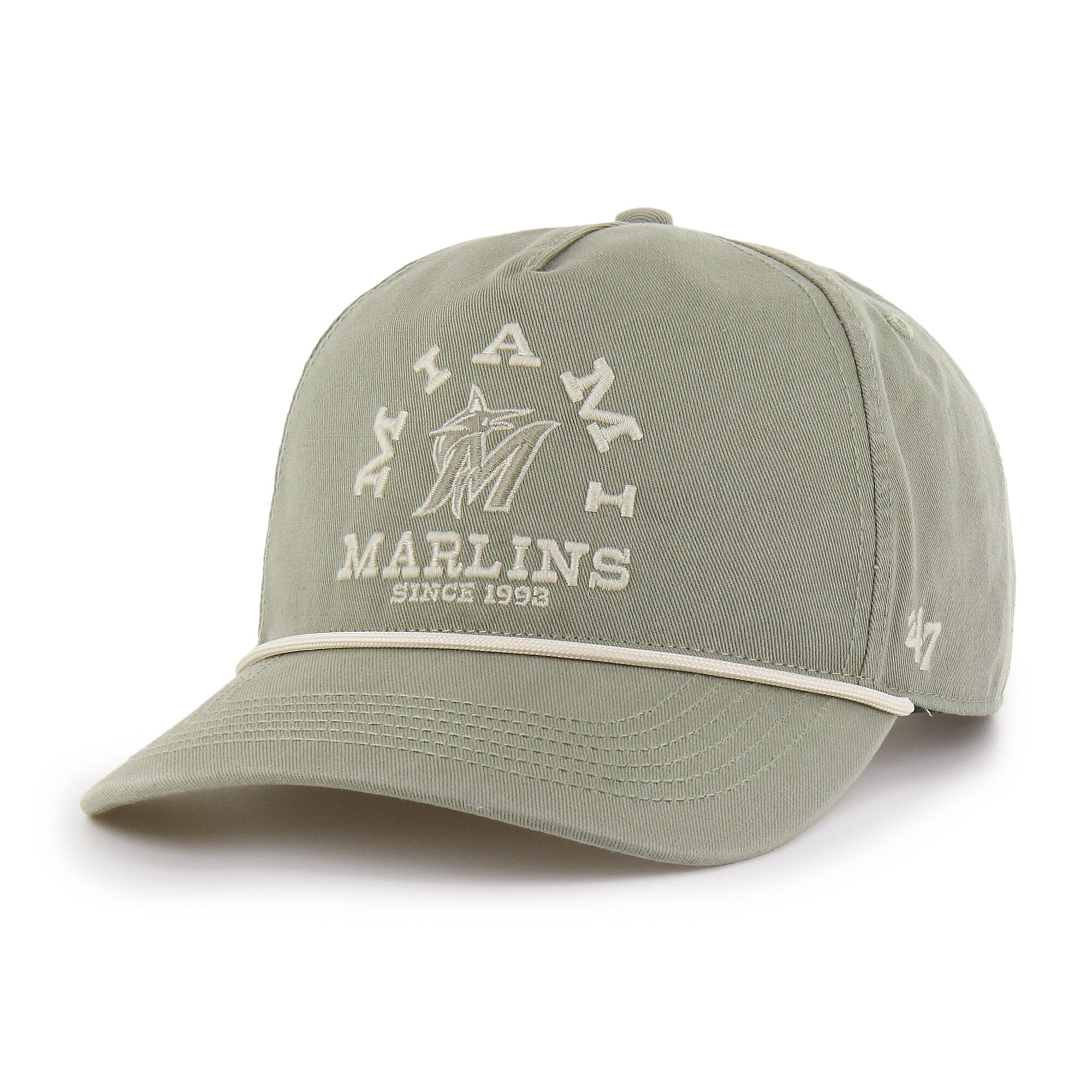 Men's '47  Olive Miami Marlins Canyon Ranchero Hitch Adjustable Hat