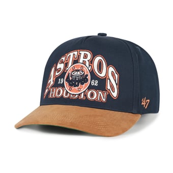 Men's '47 Navy/Brown Houston Astros Cooperstown Break Wood Suede Hitch Adjustable Hat