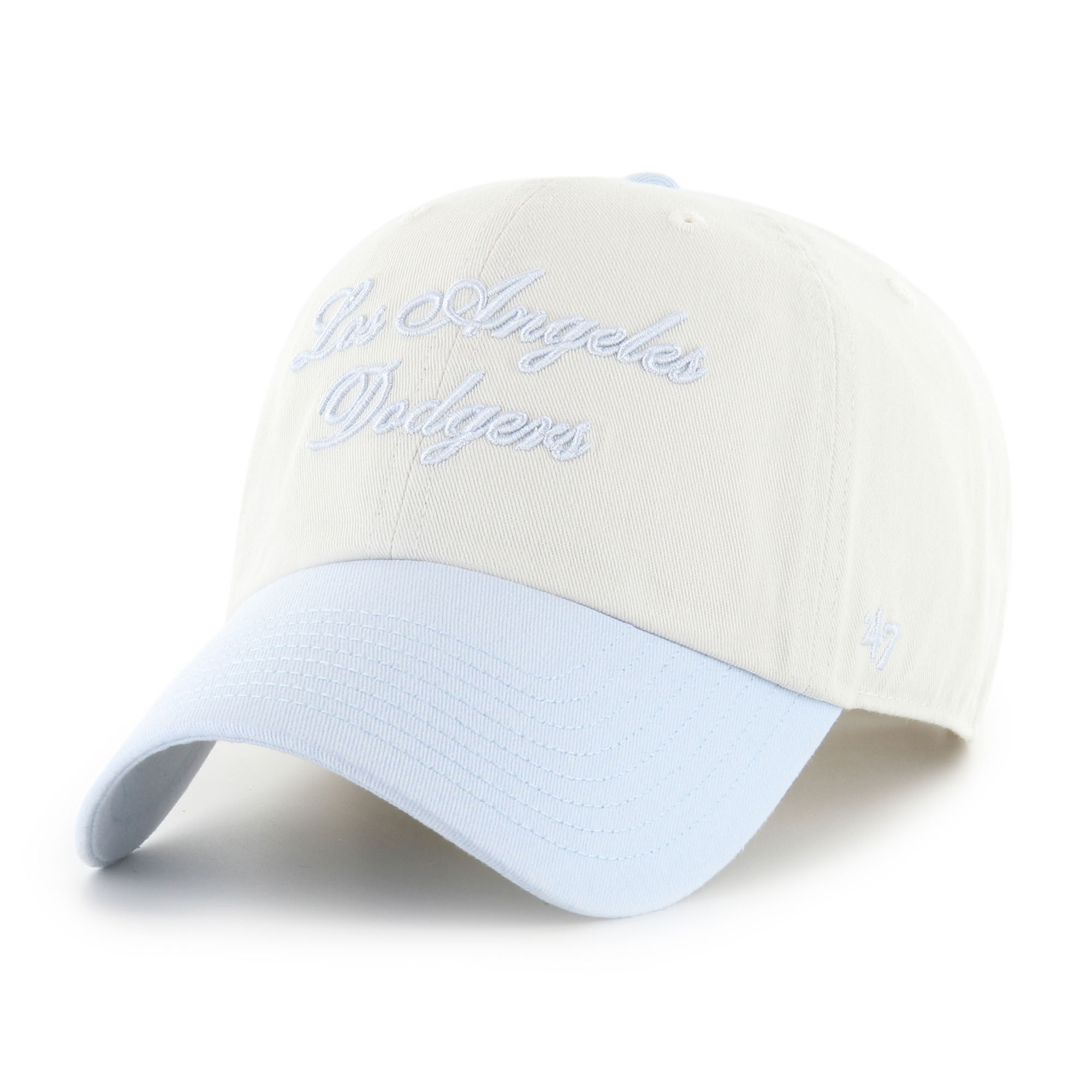Women's '47 White/Light Blue Los Angeles Dodgers Gelato Two-Tone Clean Up Adjustable Hat