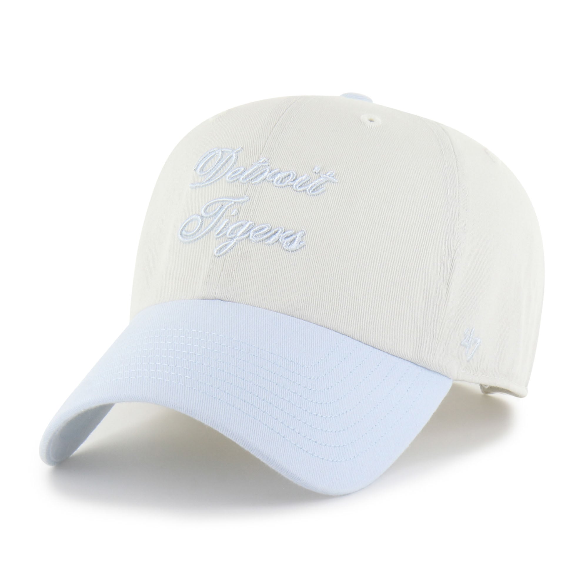 Women's '47 White/Light Blue Detroit Tigers Gelato Two-Tone Clean Up Adjustable Hat