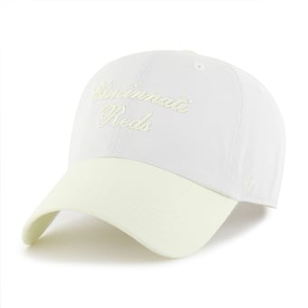 Women's '47 White/Yellow Cincinnati Reds Gelato Two-Tone Clean Up Adjustable Hat