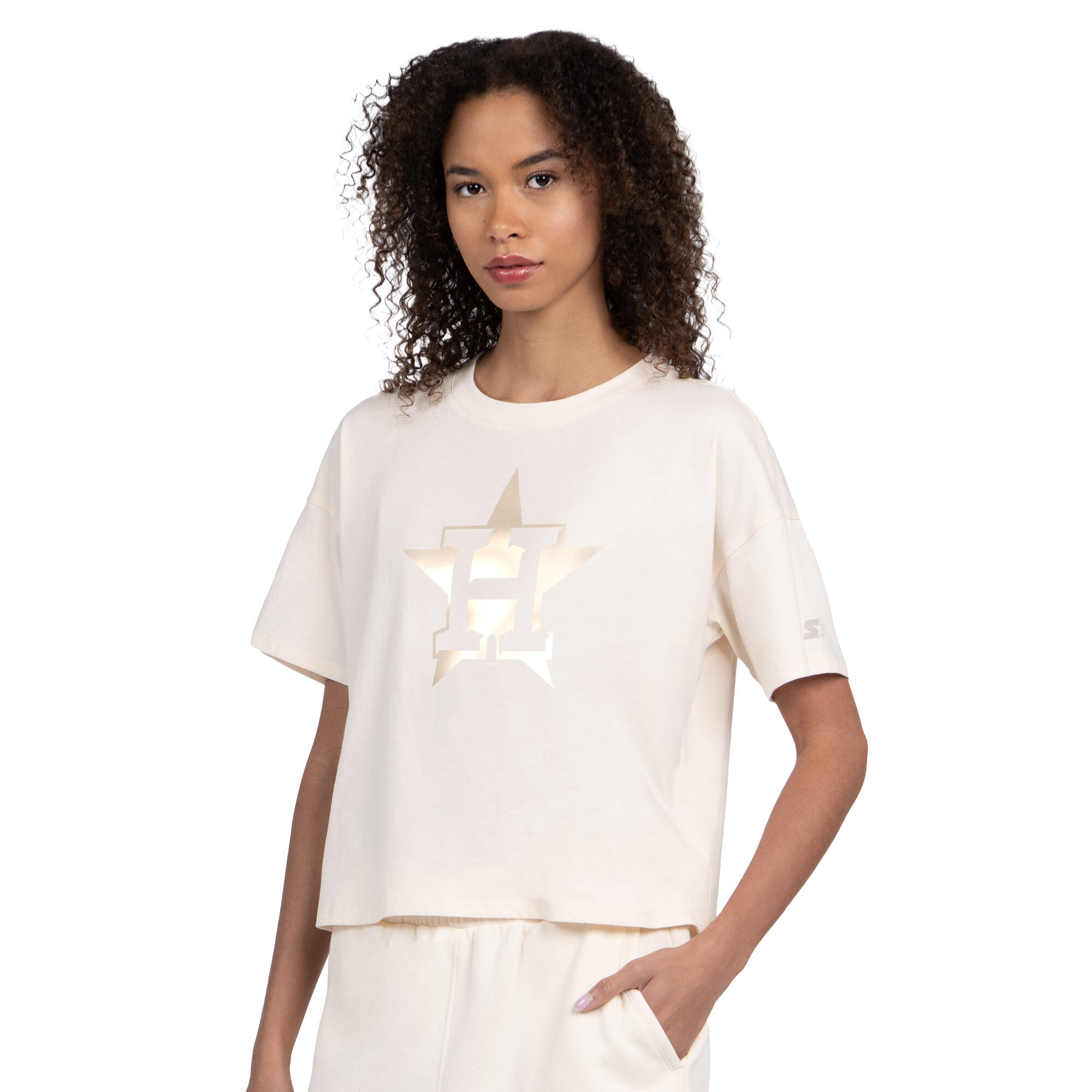 Women’s Starter Cream Houston Astros Pastels Boxy Cropped T-Shirt Women’s Starter Cream Houston Astros Pastels Boxy Cropped T-Shirt