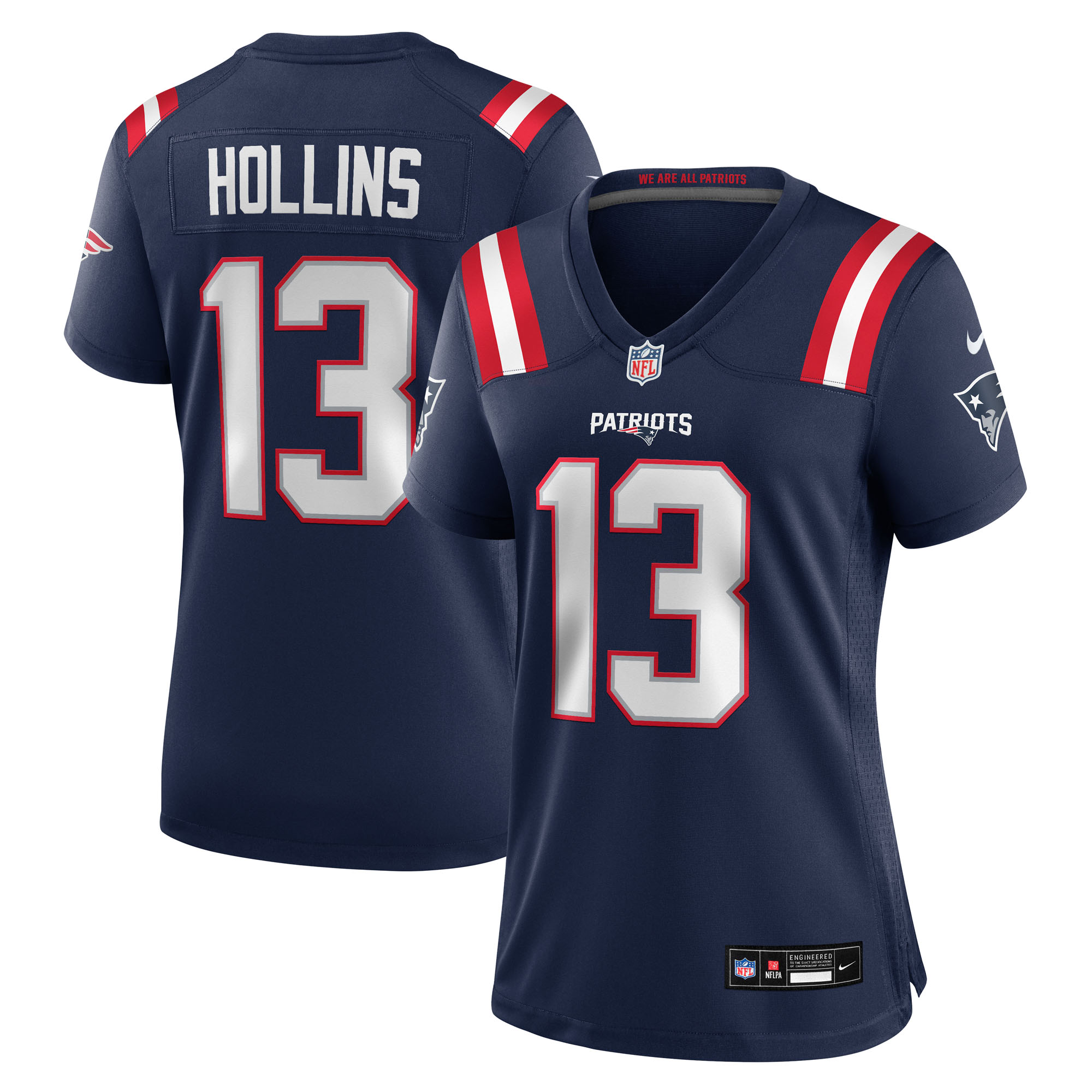 Women's Nike Mack Hollins  Navy New England Patriots Team Game Jersey
