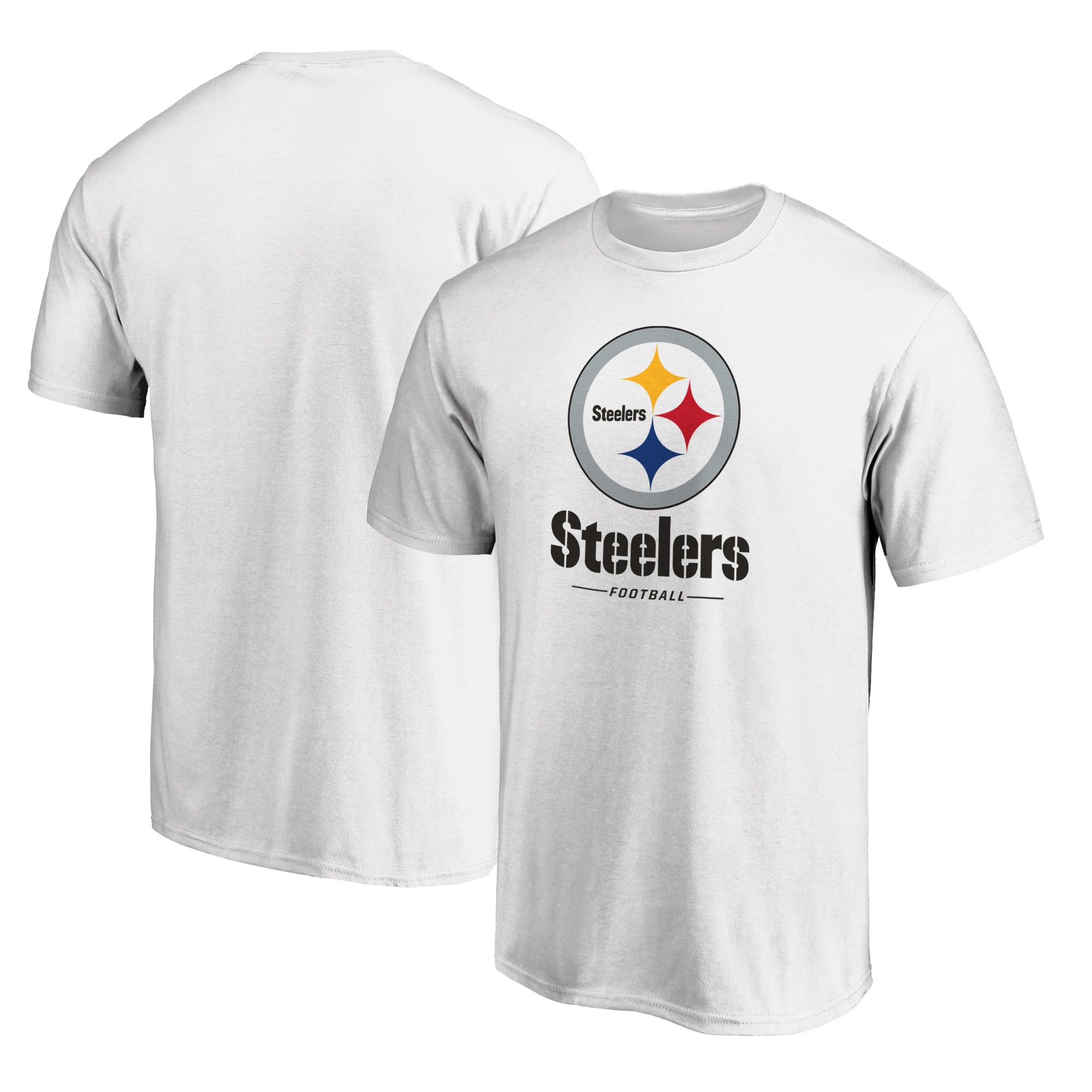 Men's White Pittsburgh Steelers Team Lockup T-Shirt