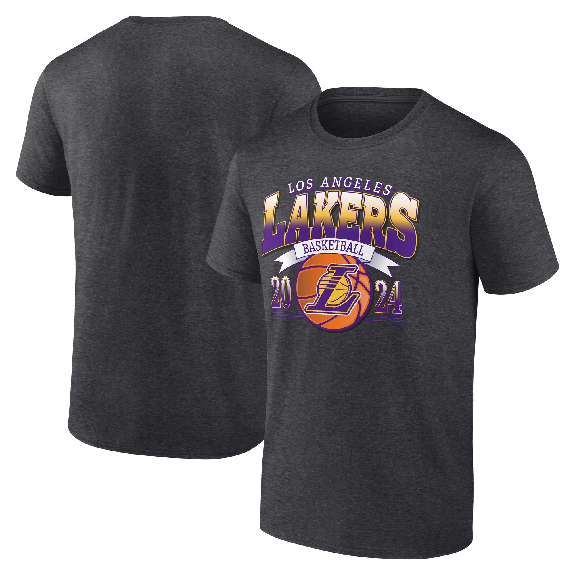 Men's Charcoal Los Angeles Lakers Fast Break Finisher T-Shirt