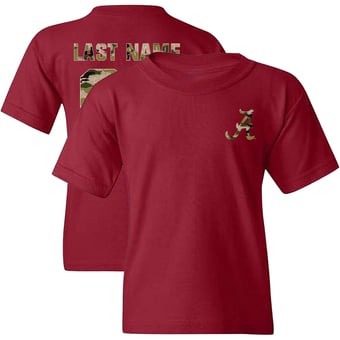 Youth  Crimson Alabama Crimson Tide Camo NIL Pick-A-Player Football Shirsey T-Shirt