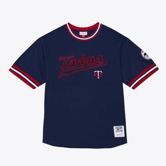 Men's Mitchell & Ness  Navy Minnesota Twins Wild Pitch Ringer T-Shirt
