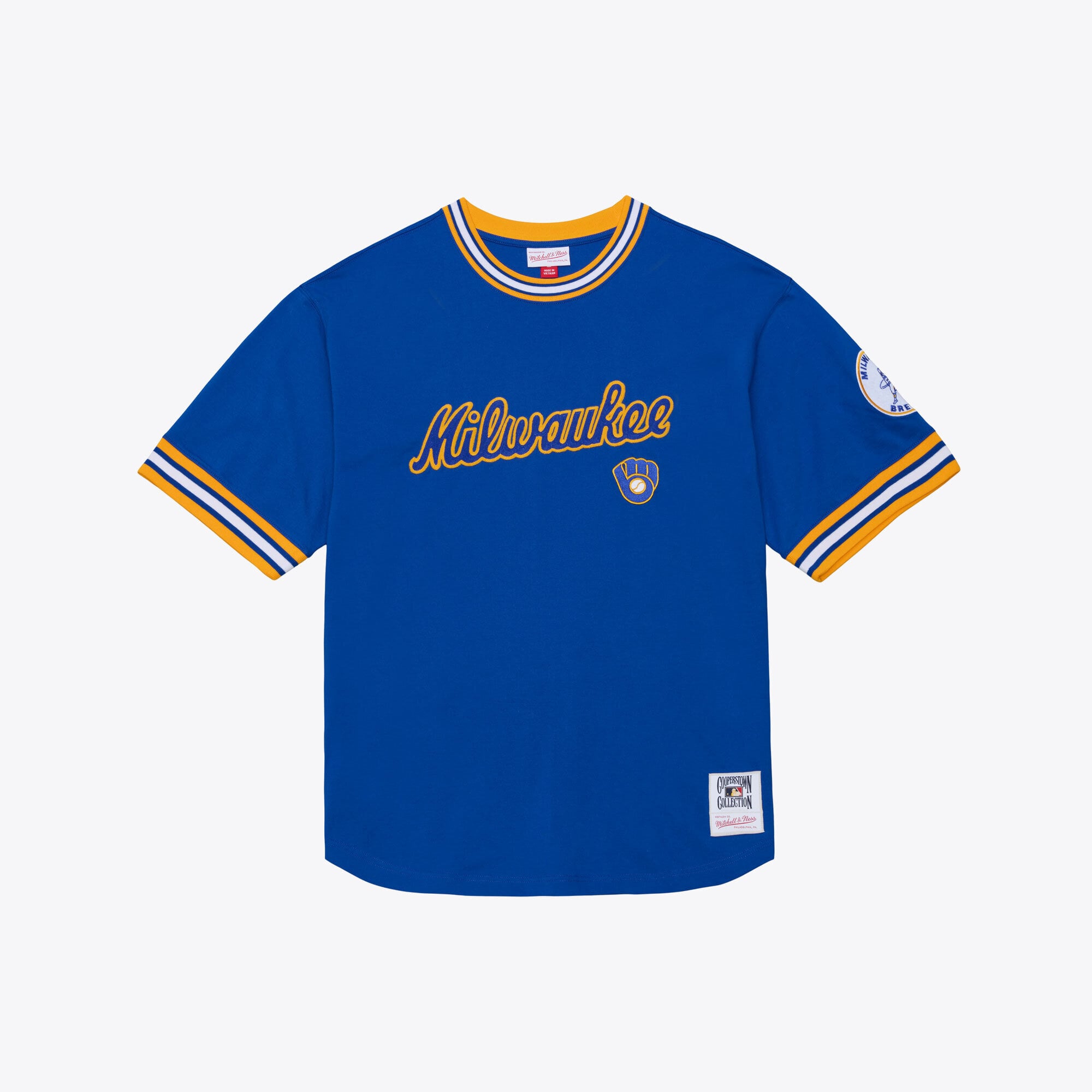 Men's Mitchell & Ness  Royal Milwaukee Brewers Wild Pitch Ringer T-Shirt