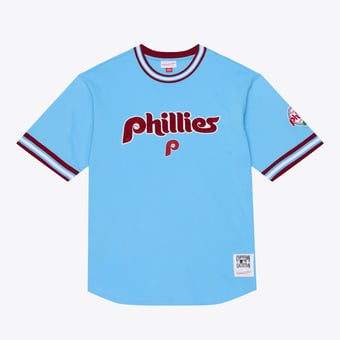 Men's Mitchell & Ness  Light Blue Philadelphia Phillies Wild Pitch Ringer T-Shirt