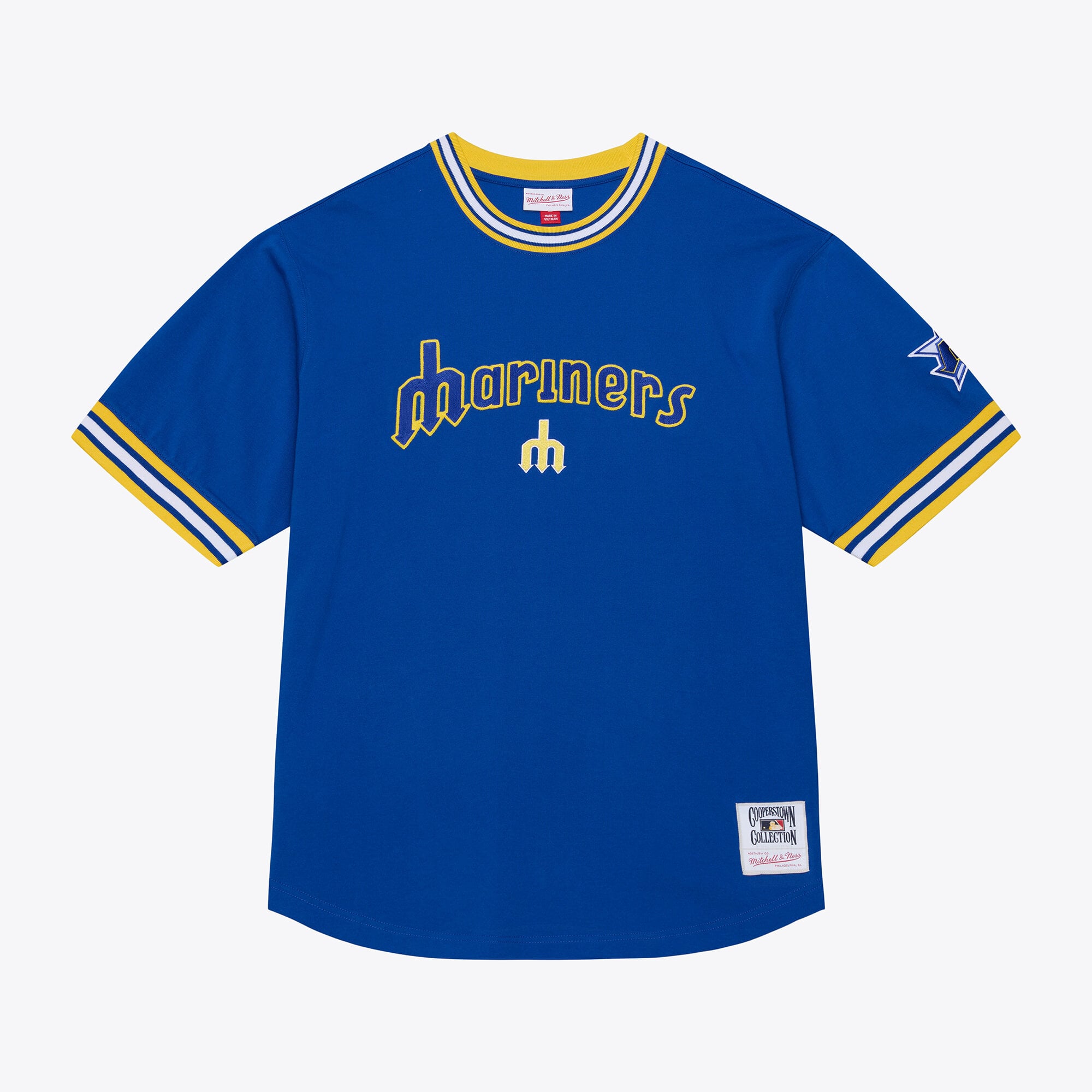 Men's Mitchell & Ness Royal Seattle Mariners Wild Pitch Ringer T-Shirt