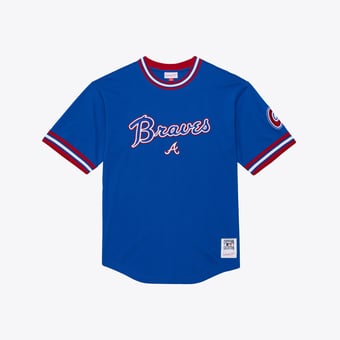 Men's Mitchell & Ness  Royal Atlanta Braves Wild Pitch Ringer T-Shirt