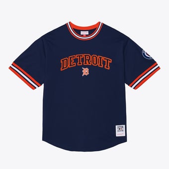 Men's Mitchell & Ness  Navy Detroit Tigers Wild Pitch Ringer T-Shirt