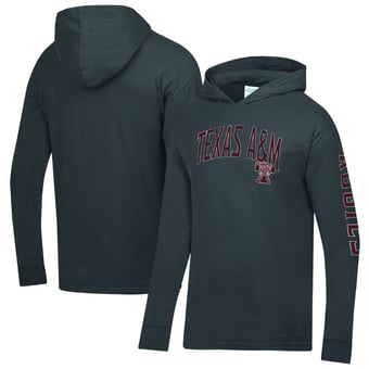 Men's ComfortWash  Charcoal Texas A&M Aggies Long Sleeve Hooded T-Shirt