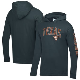 Men's ComfortWash  Charcoal Texas Longhorns Long Sleeve Hooded T-Shirt