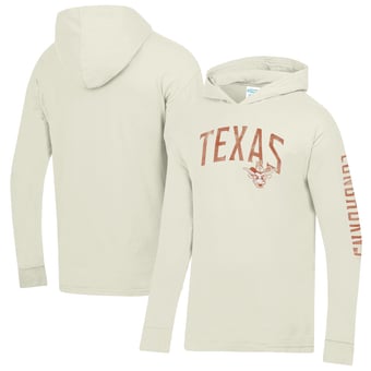 Men's ComfortWash  Cream Texas Longhorns Long Sleeve Hooded T-Shirt