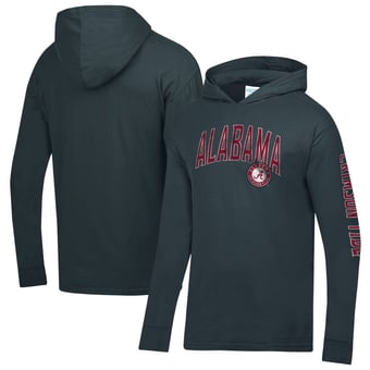 Men's ComfortWash  Charcoal Alabama Crimson Tide Long Sleeve Hooded T-Shirt