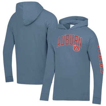 Men's ComfortWash  Blue Auburn Tigers Long Sleeve Hooded T-Shirt