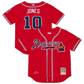 Men's Mitchell & Ness Chipper Jones Red Atlanta Braves 2006 Cooperstown Collection Authentic Jersey
