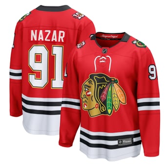Men's Fanatics Frank Nazar Red Chicago Blackhawks Centennial Breakaway Player Jersey