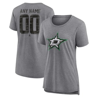 Women's Gray Dallas Stars Heritage Custom Tri-Blend T-Shirt