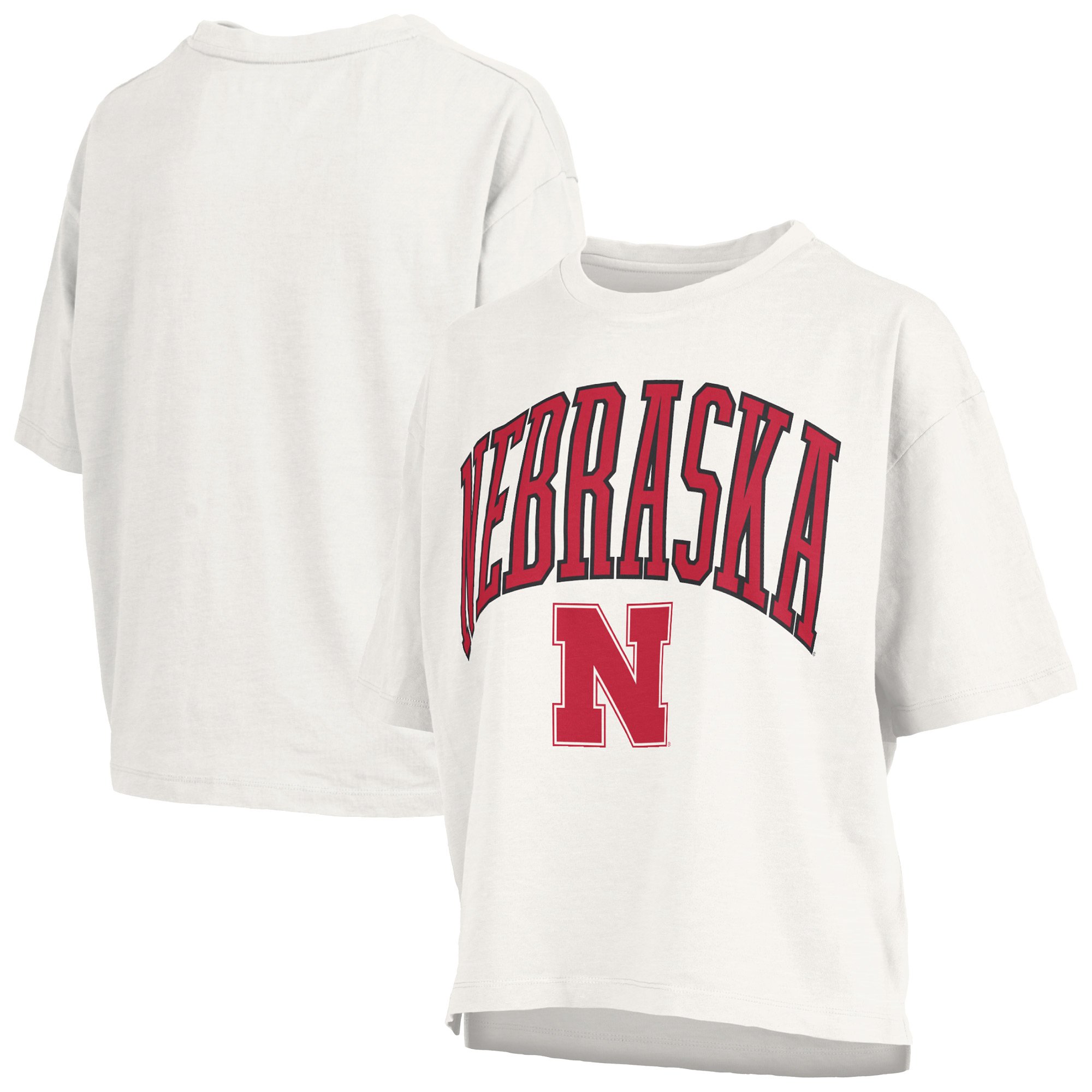 Women's Pressbox  White Nebraska Huskers Nelson T-Shirt