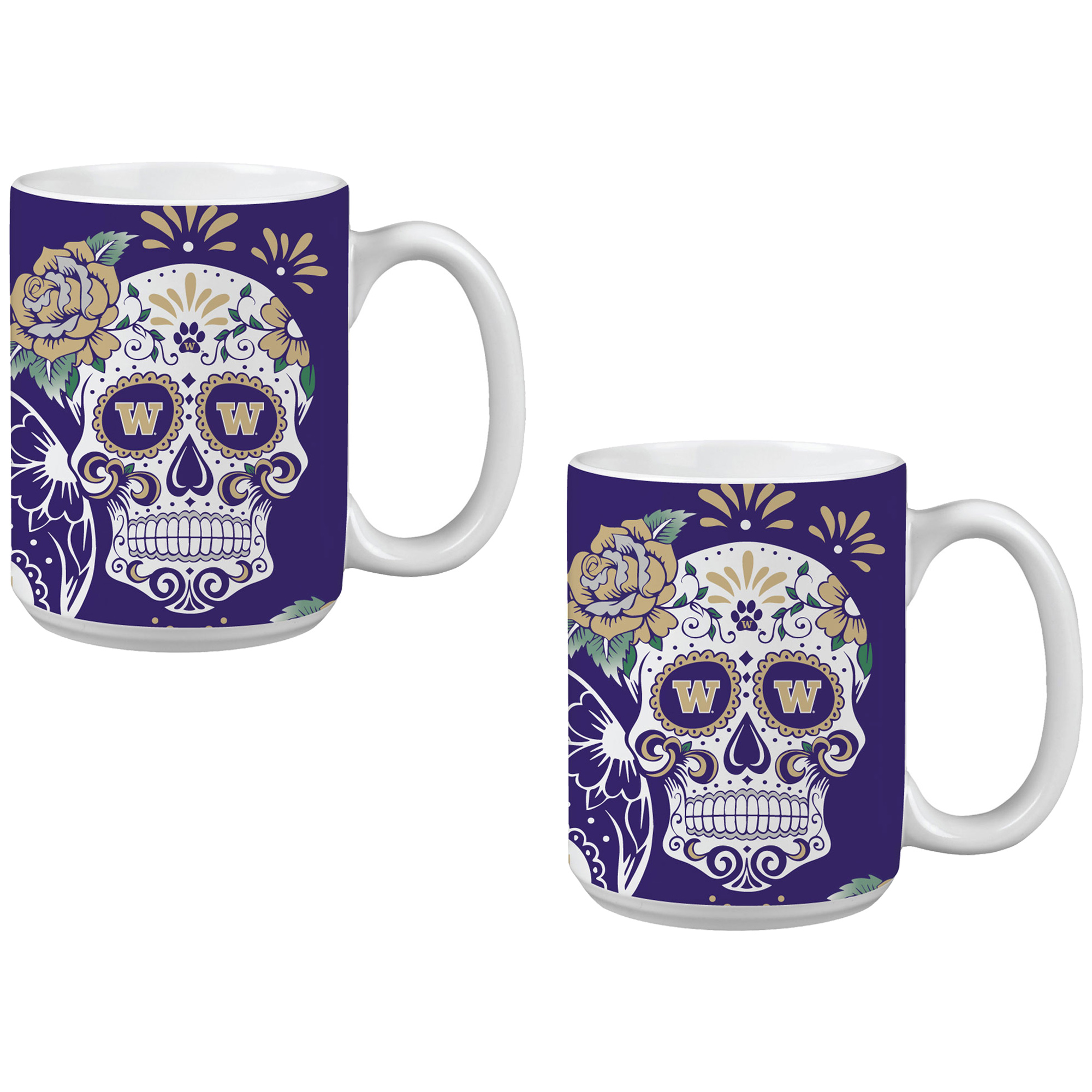 Washington Huskies Two-Pack Dia De Los Muertos Mug Set