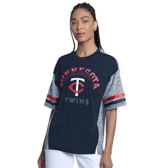 Women's G-III 4Her by Carl Banks Navy Minnesota Twins Off-Season Oversized Top