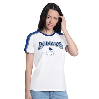 Women's G-III 4Her by Carl Banks  White Los Angeles Dodgers First Lane Fashion T-Shirt