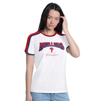 Women's G-III 4Her by Carl Banks  White Philadelphia Phillies First Lane Fashion T-Shirt