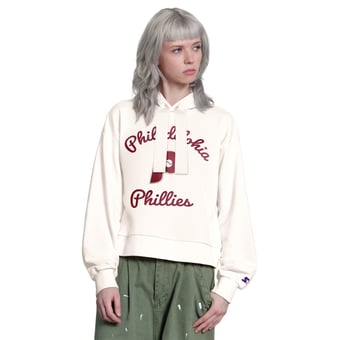 Women's Starter Cream Philadelphia Phillies Baseline Hoodie Sweatshirt