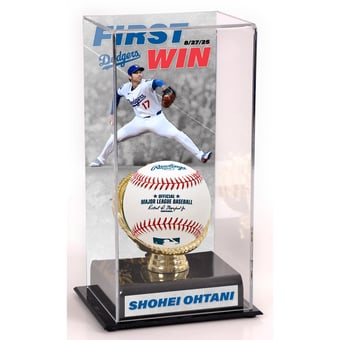 Shohei Ohtani Los Angeles Dodgers First Win As Dodgers Starting Pitcher Sublimated Display Case with Image