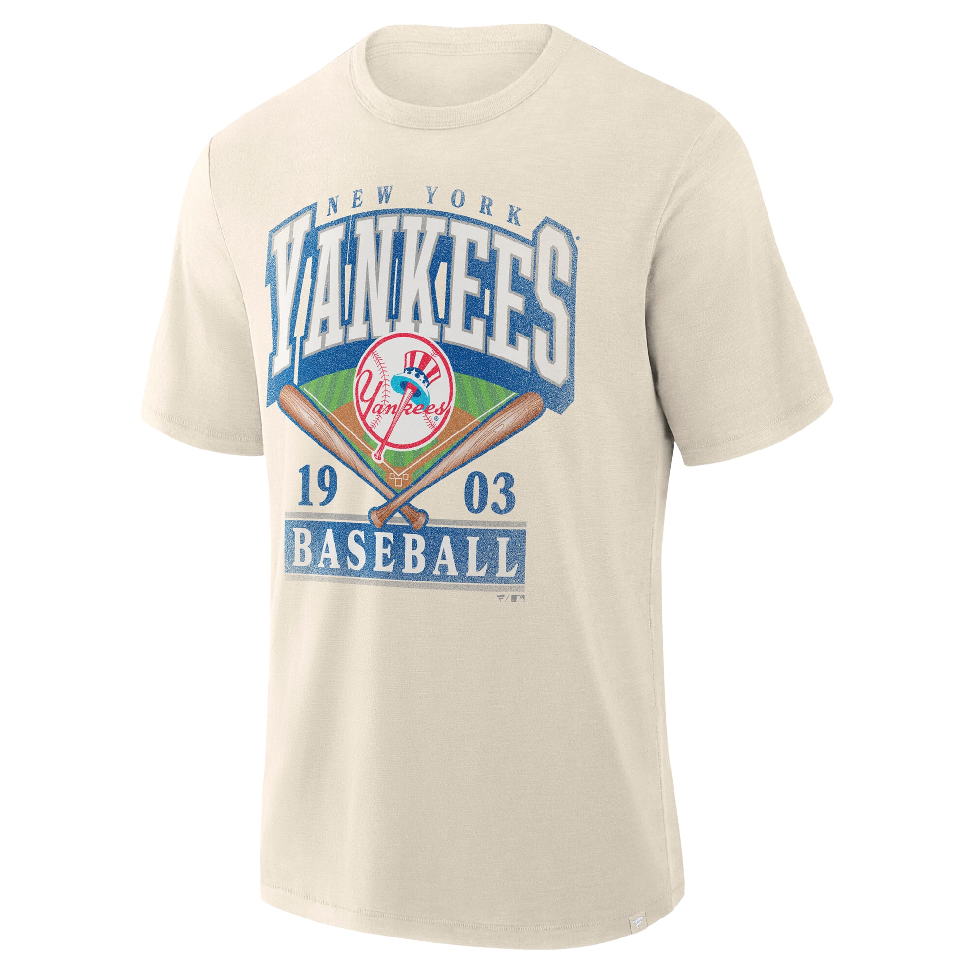 Men's Profile  Cream New York Yankees Big & Tall Crewneck T-Shirt
