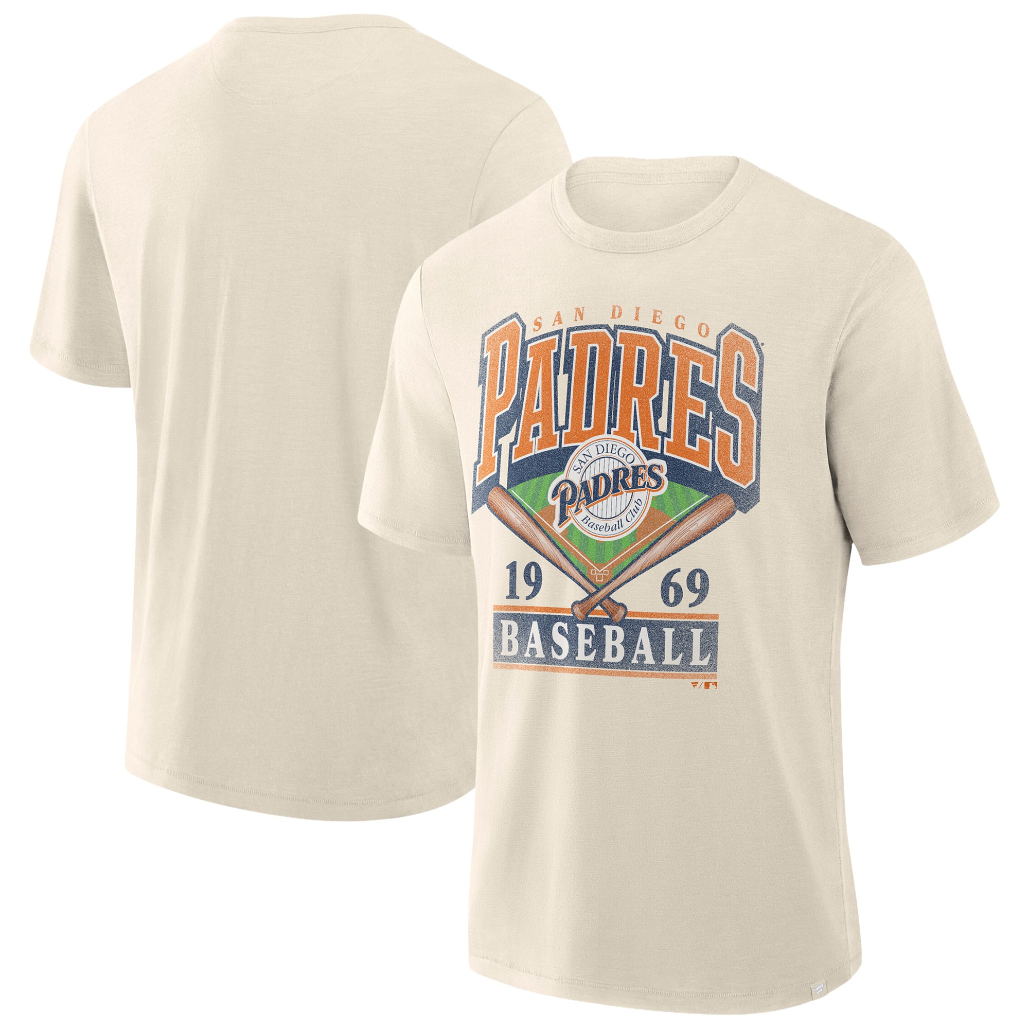 Men's Profile  Cream San Diego Padres Big & Tall Screen Print T-Shirt