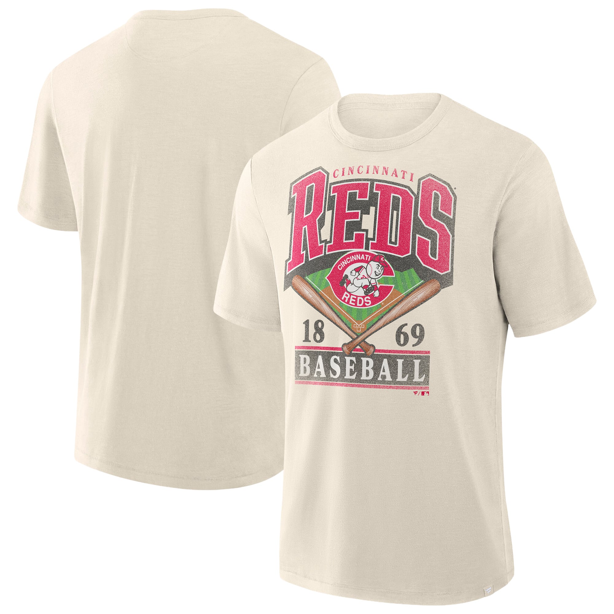Men's Profile  Cream Cincinnati Reds Big & Tall Screen Print T-Shirt