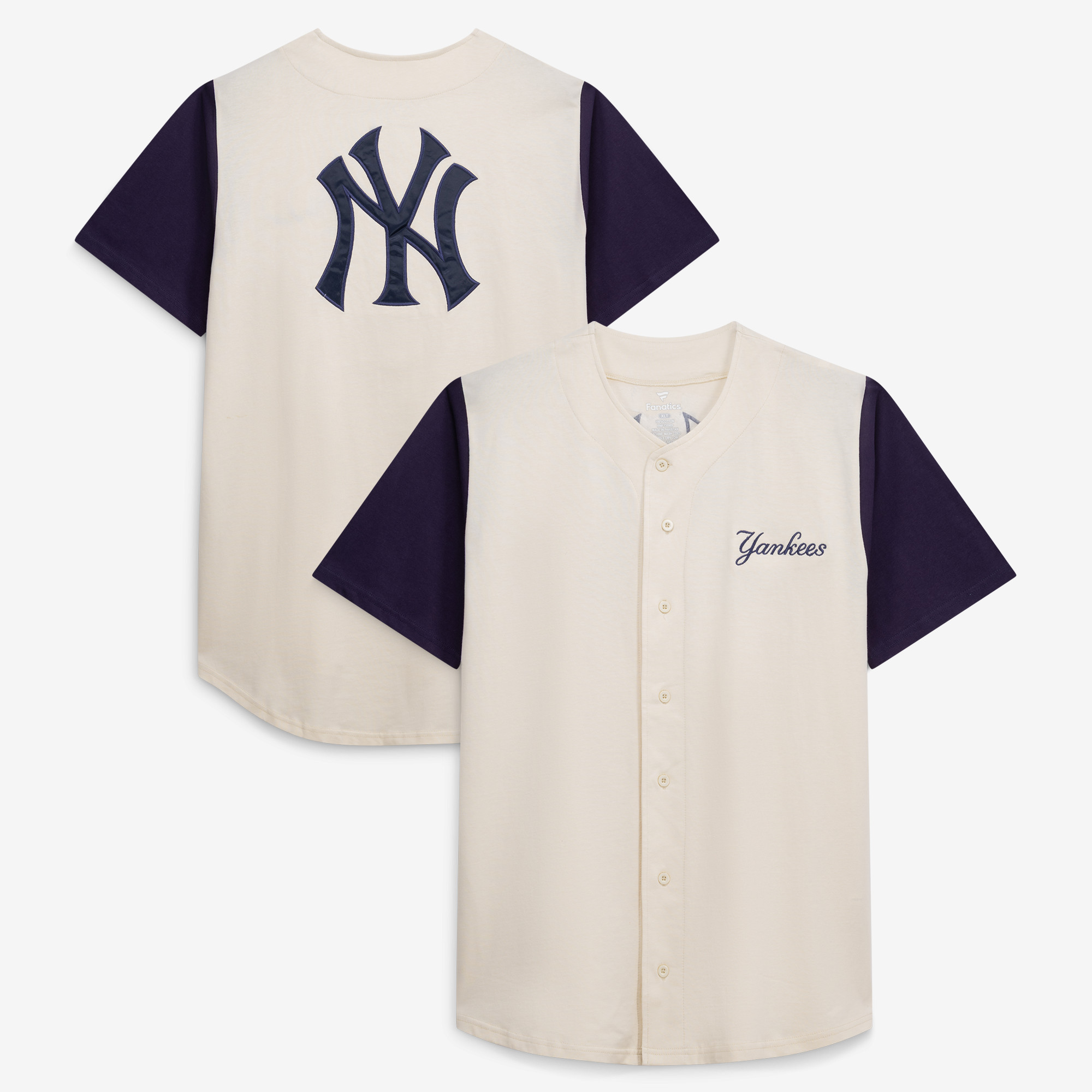 Men's Profile  Cream New York Yankees Big & Tall Full-Button Jersey