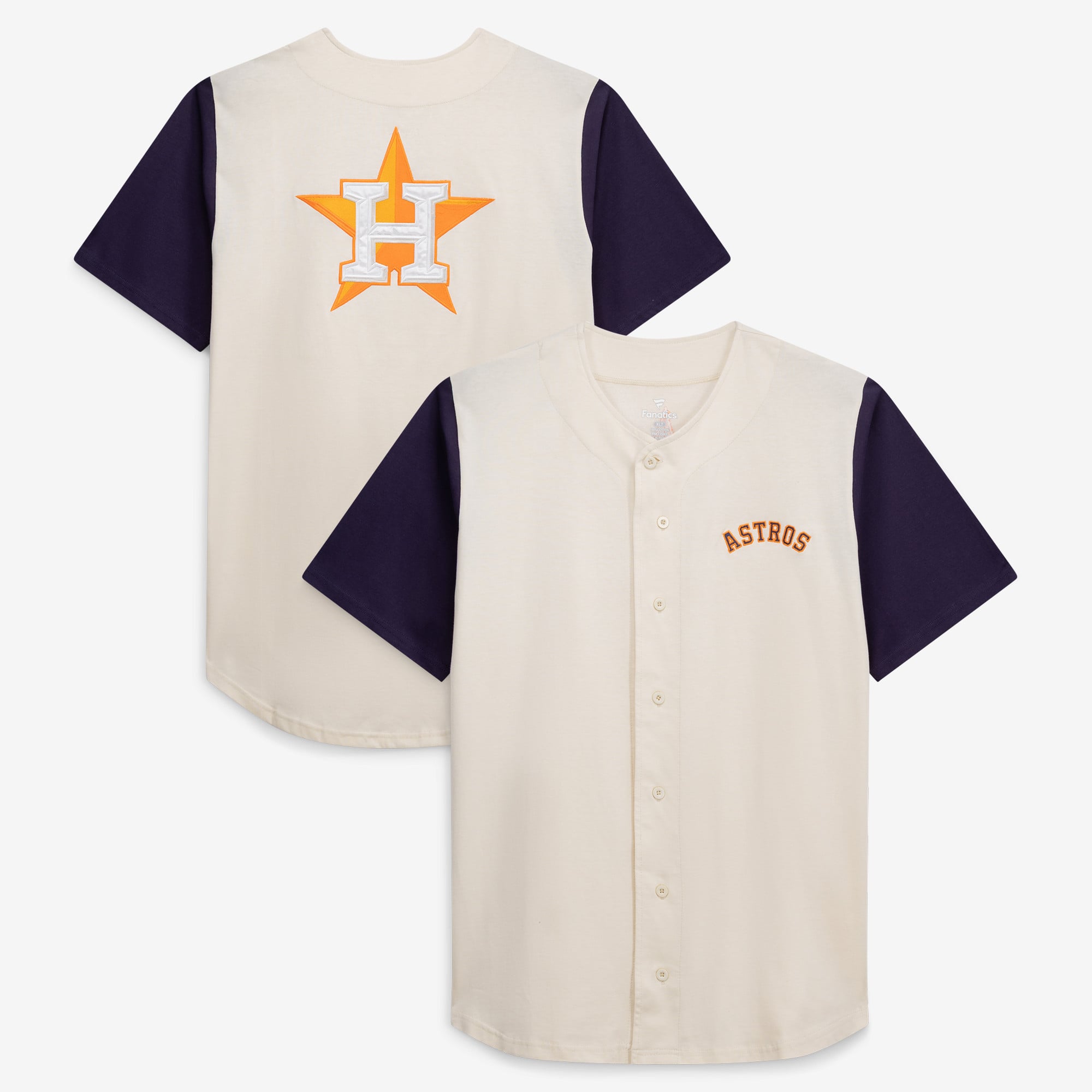 Men's Profile  Cream Houston Astros Big & Tall Full-Button Jersey