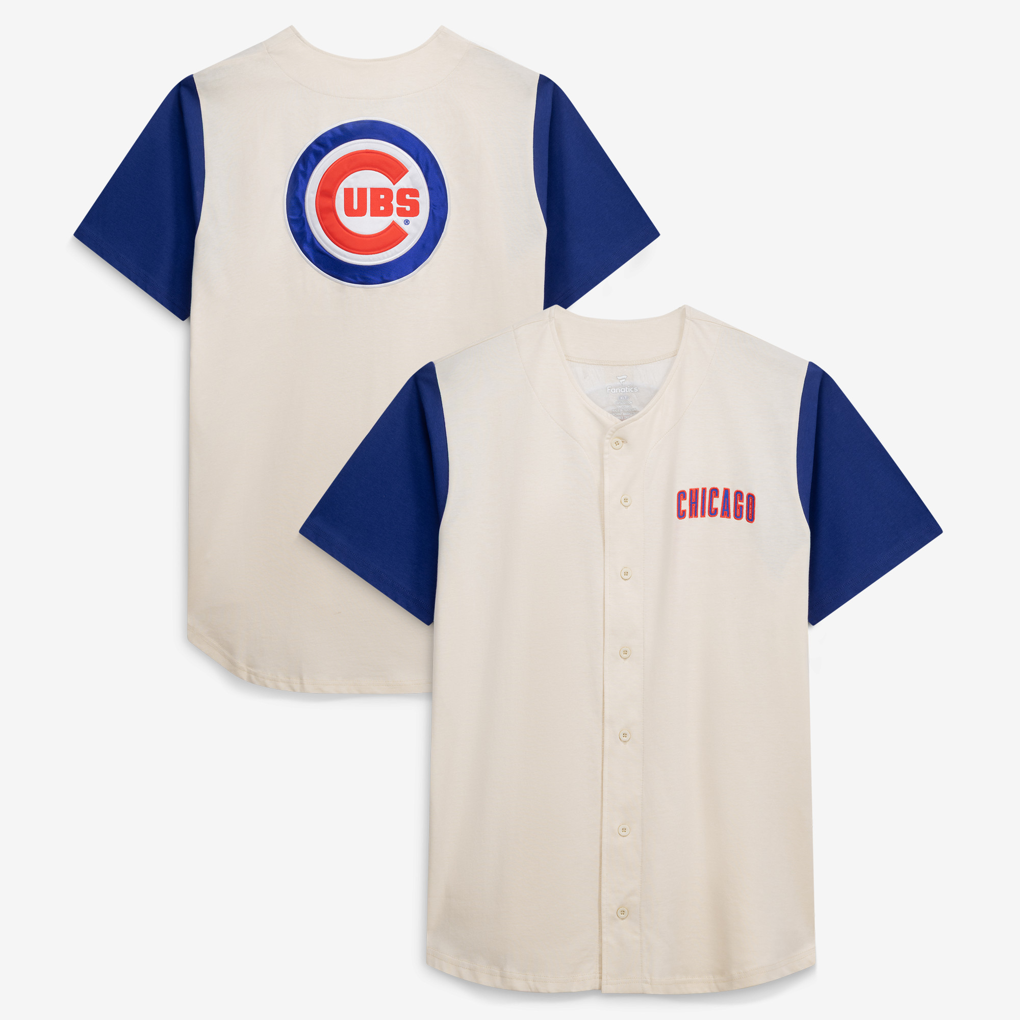Men's Profile  Cream Chicago Cubs Big & Tall Full-Button Jersey