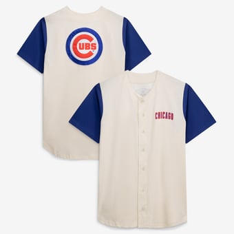Men's Profile  Cream Chicago Cubs Big & Tall Full-Button Jersey