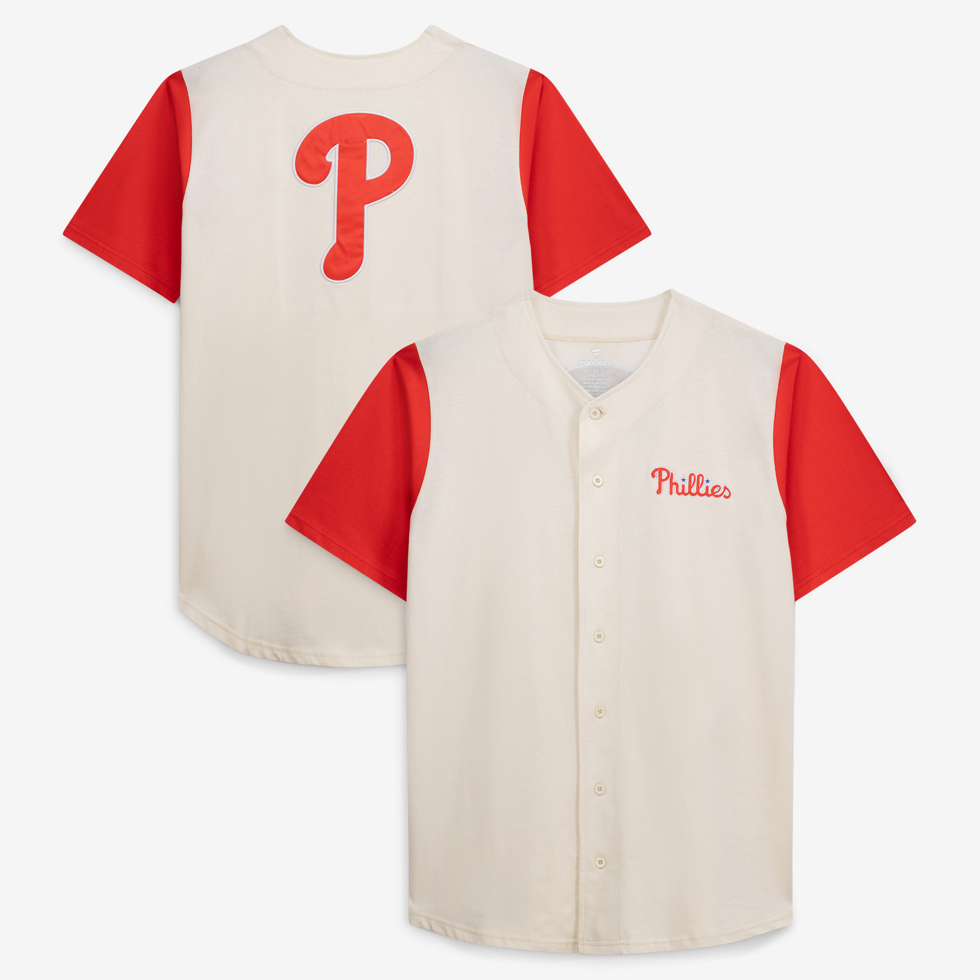 Men’s Profile Cream Philadelphia Phillies Big & Tall Full-Button Jersey Men’s Profile Cream Philadelphia Phillies Big & Tall Full-Button Jersey
