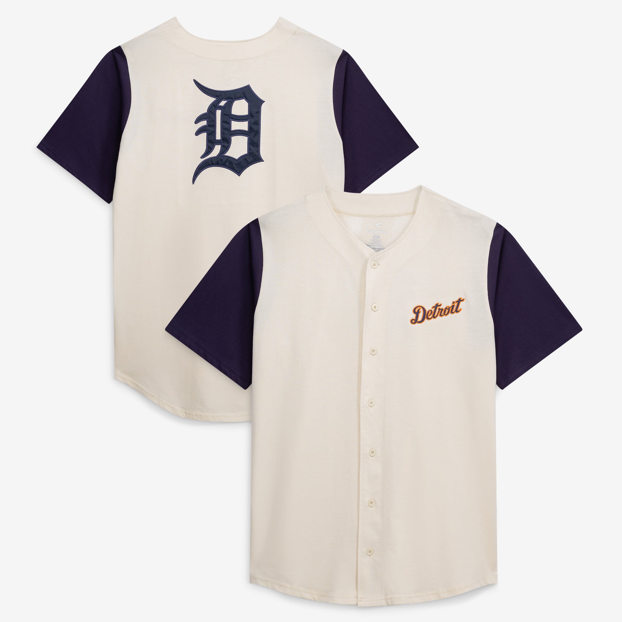 Men's Profile  Cream Detroit Tigers Big & Tall Full-Button Jersey