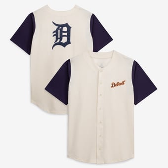 Men's Profile  Cream Detroit Tigers Big & Tall Full-Button Jersey