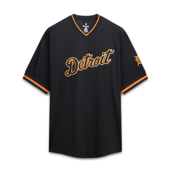 Men's Fanatics Black Detroit Tigers Big & Tall Pop Texture V-Neck T-Shirt